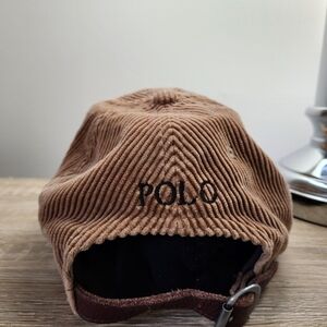 Polo by Ralph Lauren Tan Corduroy Hat with Adjustable Strap